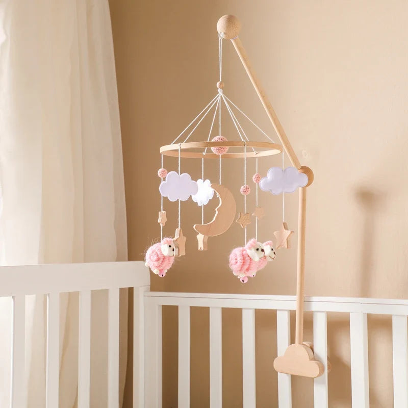 Baby Crib Mobile Wooden Musical Newborn Sensory Toys - Tophatter Daily Deals