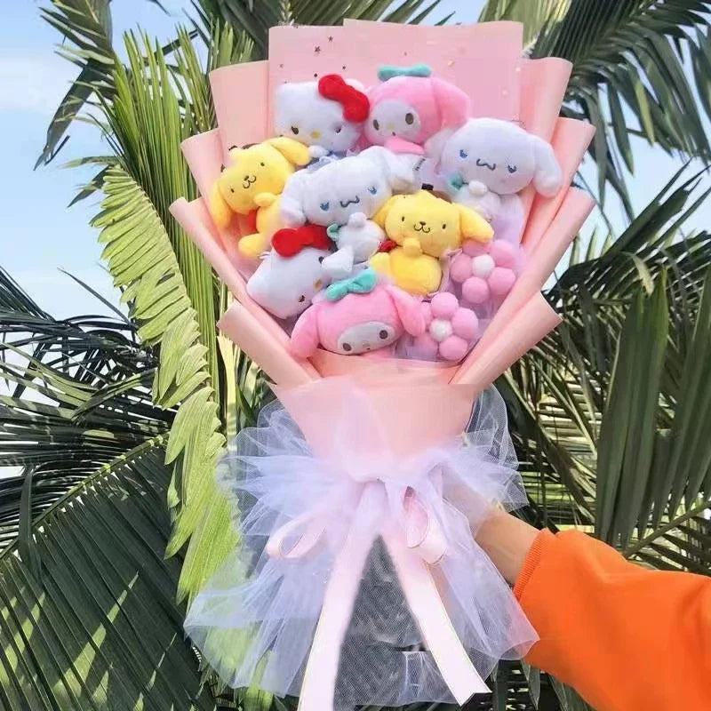 Sanrio Friends Mixed Plush Bouquet My Melody Kuromi Cinnamoroll Hello Kitty Flowers - Tophatter Daily Deals