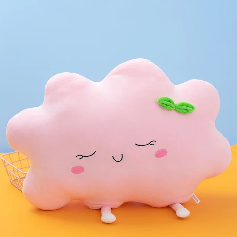 Happy Yellow Sunshine Sun Plush Smiley Cloud Rain Raindrops Weather Rainbows - Tophatter Daily Deals