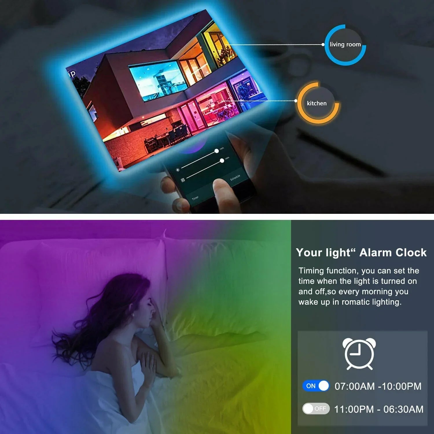 RGB LED Strip Lights 2835 App Music Sync Ambient Decor - Tophatter Daily Deals