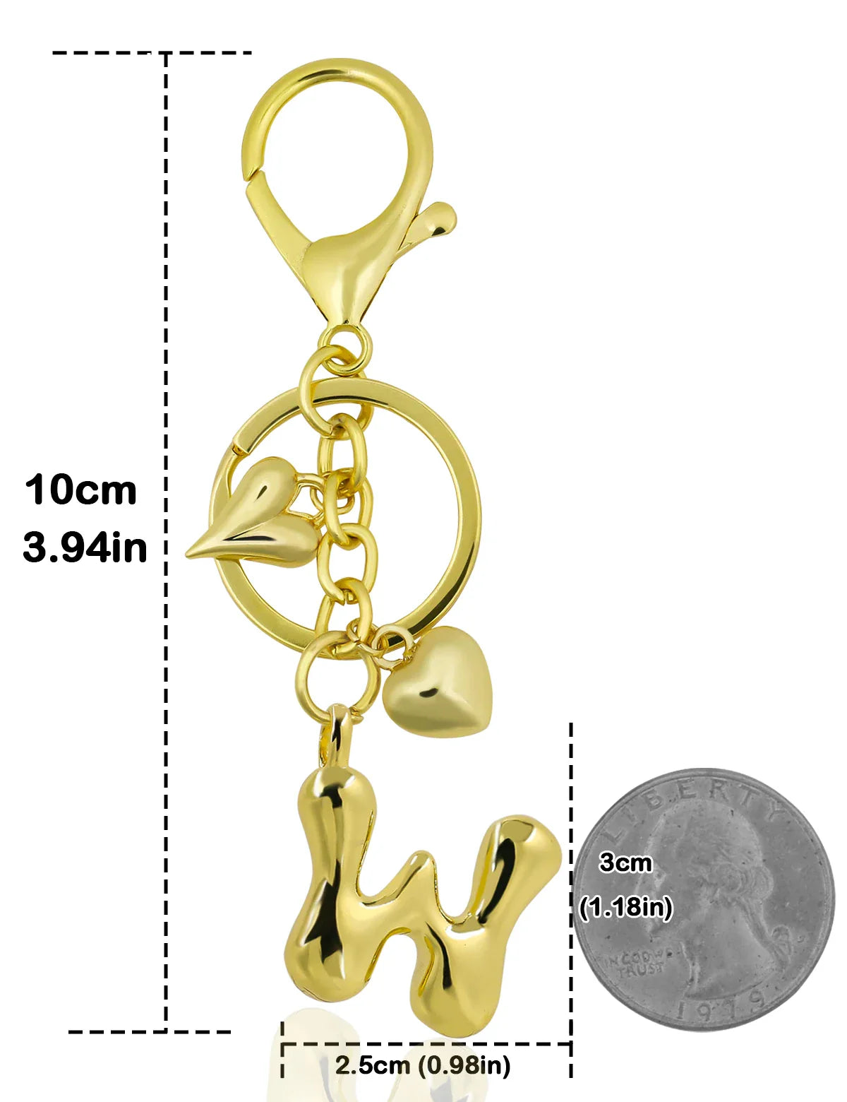 Personalized Keychain Gold Bubble Letter Bag Charm Gift W - Tophatter Daily Deals