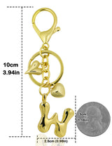 Personalized Keychain Gold Bubble Letter Bag Charm Gift W - Tophatter Daily Deals
