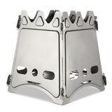 Compact Folding Titanium Wood Stove Silver Camp Cooking - Tophatter Daily Deals