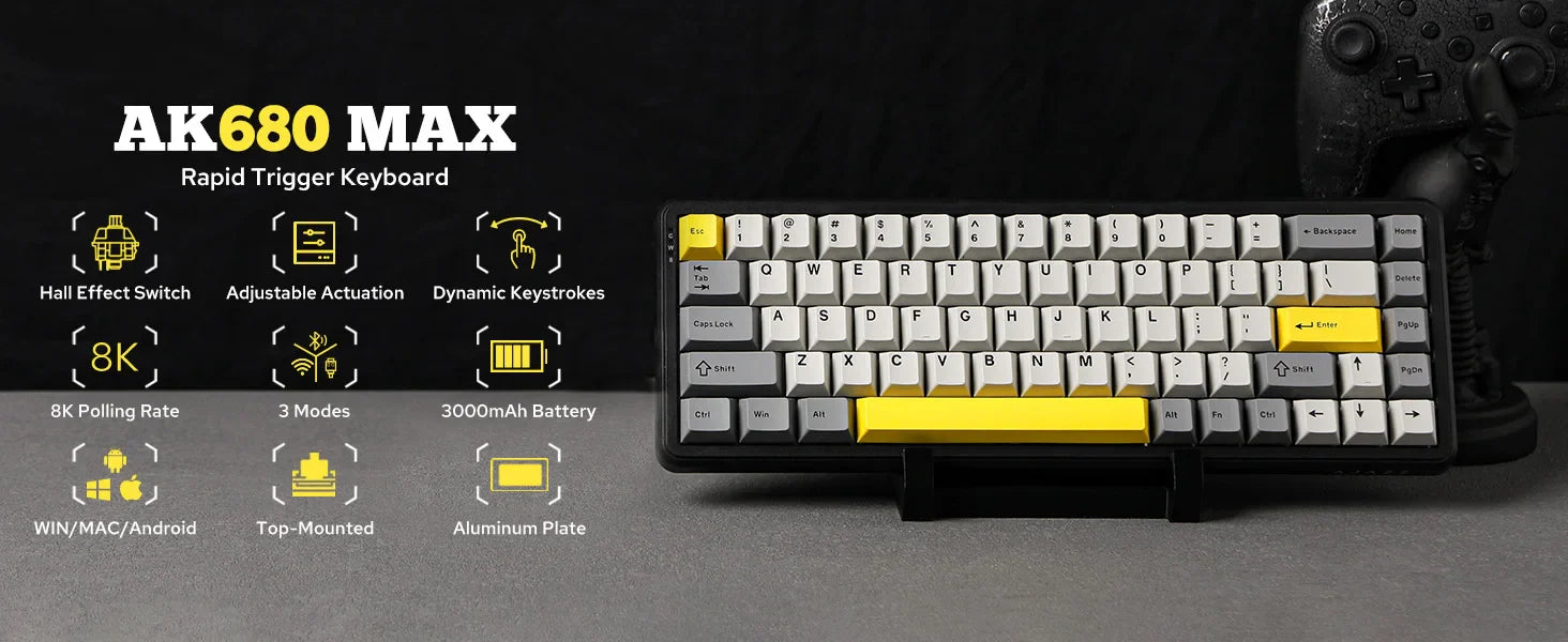 Mechanical Keyboard 68Key Wireless Bluetooth RGB Hall Effect - Tophatter Daily Deals