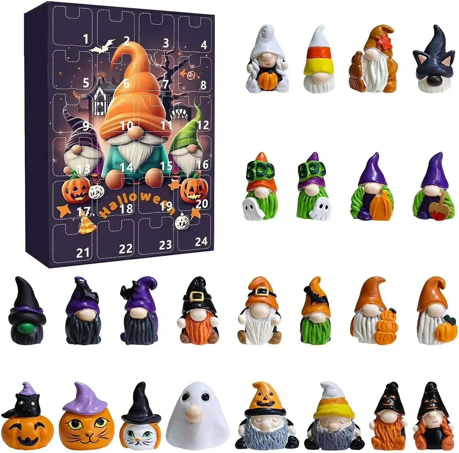 Halloween Gnome Countdown Calendar 24 Day Decor 2025 A - Tophatter Daily Deals