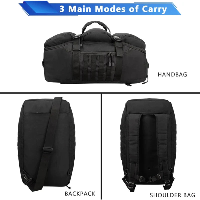 3-in-1 Travel Duffel Bag Convertible Black Duffel Bags - Tophatter Daily Deals