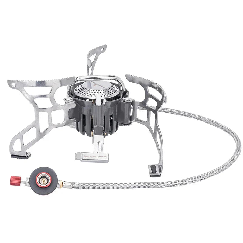 3500W Foldable Camp Gas Stove Silver Camp Cooking - Tophatter Daily Deals