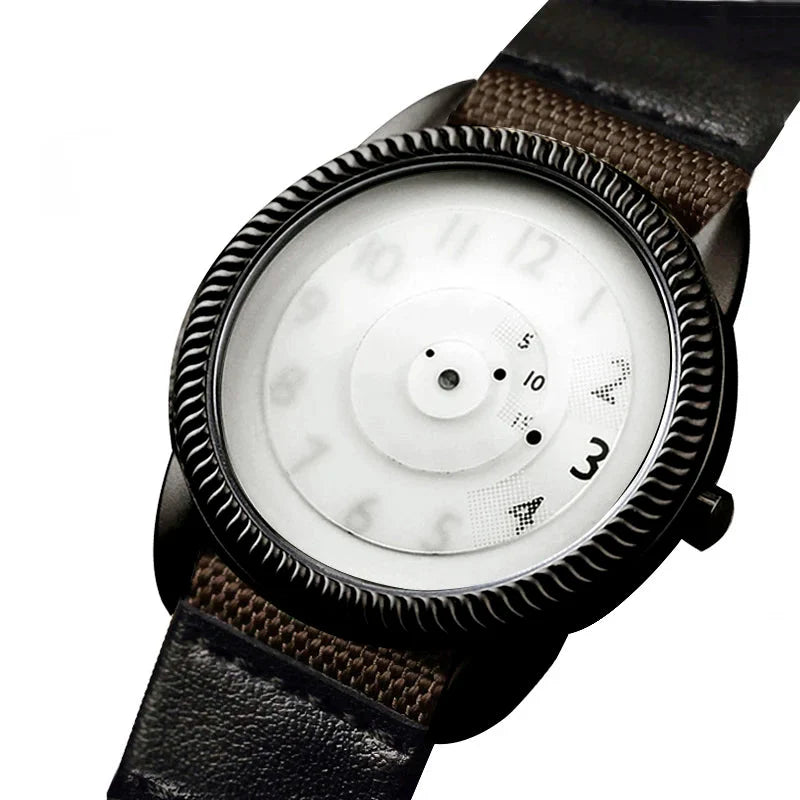Quartz Handless Watch Canvas Strap Minimalist Style WD-brown - Tophatter Daily Deals