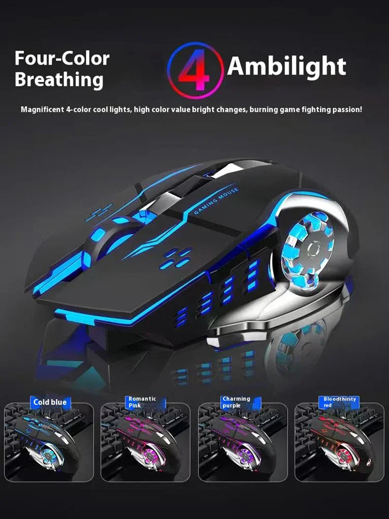 Wireless Rechargeable Gaming Mouse Bluetooth Silent Backlit - Tophatter Daily Deals