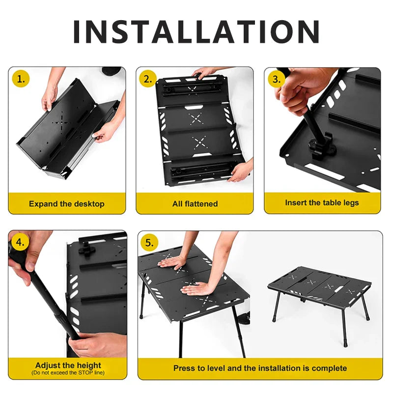 Tactical Folding Camping IGT-Compatible Table Black Camp Furniture - Tophatter Daily Deals