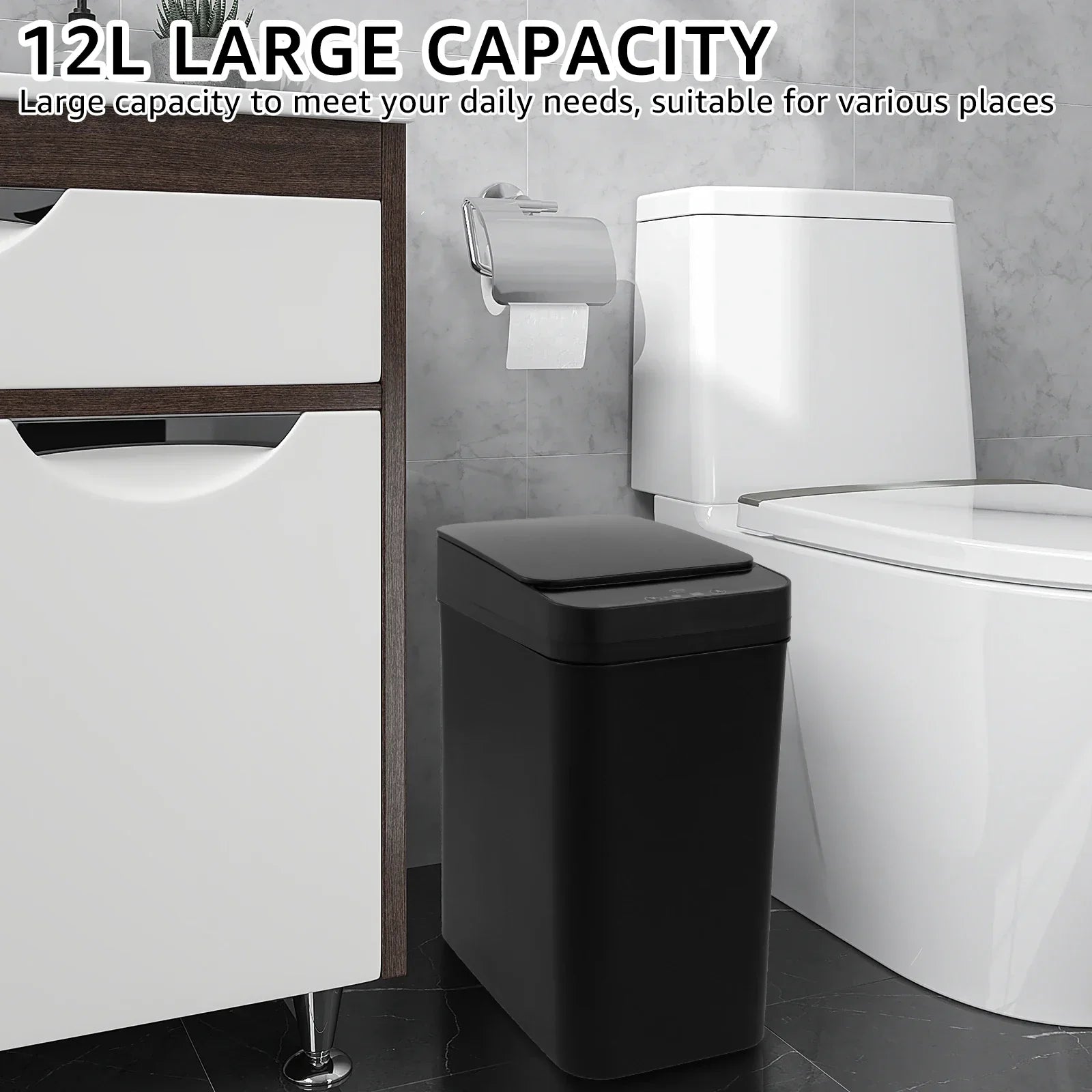 Touchless Automatic Trash Can 12L Sensor Kitchen - Tophatter Daily Deals