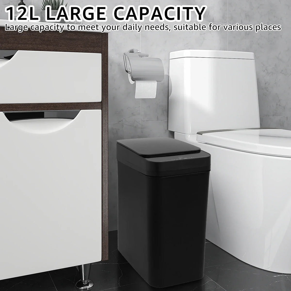 Touchless Automatic Trash Can 12L Sensor Kitchen - Tophatter Daily Deals