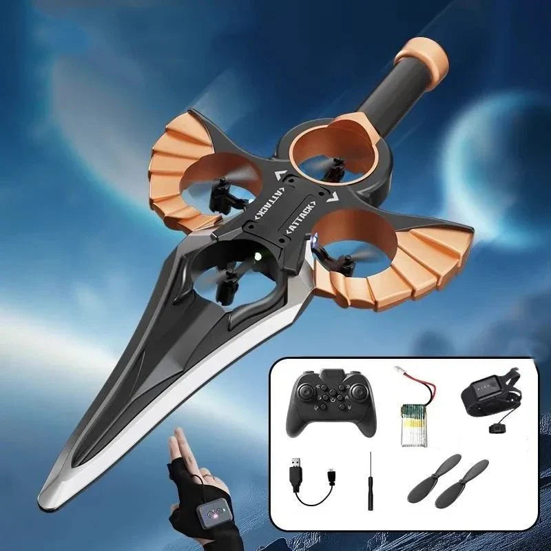 Flying Sword Toy Gesture Control Foam RC Stunt Toy Outdoor Dual remote control 1 - Tophatter Daily Deals