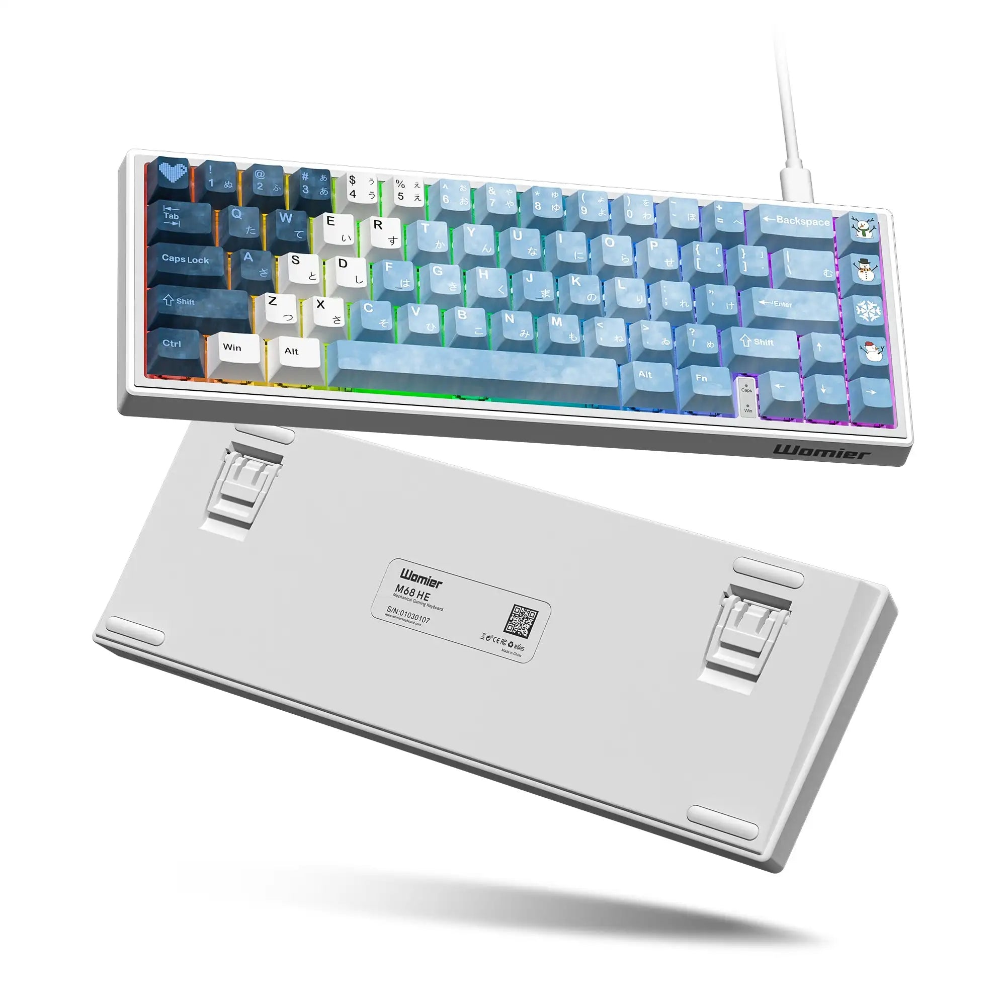 Mechanical Keyboard 68-Key Hall Effect RGB Wired Compact Blue Hall Effect Magnetic - Tophatter Daily Deals