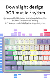 Mechanical Keyboard 87 Key Tri Mode RGB Hot Swappable - Tophatter Daily Deals