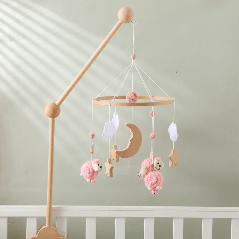 Baby Crib Mobile Wooden Musical Newborn Sensory Toys - Tophatter Daily Deals
