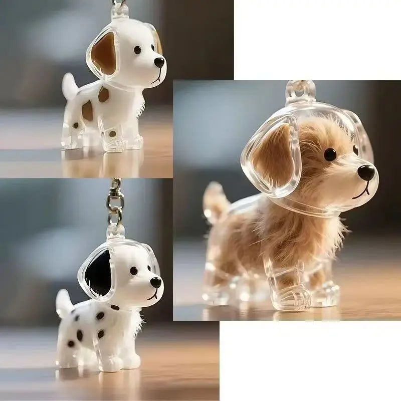 Dog Hair Keepsake Keychain Pendant Clear Resin Charm - Tophatter Daily Deals
