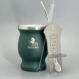 Yerba Mate Bombilla Set Stainless Steel Mate Kit Easy Clean MT019-05 Green - Tophatter Daily Deals