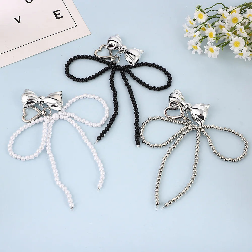 Beaded Pearl Bow Keychain Y2K Bag Charm Cute Gift Accessory - Tophatter Daily Deals