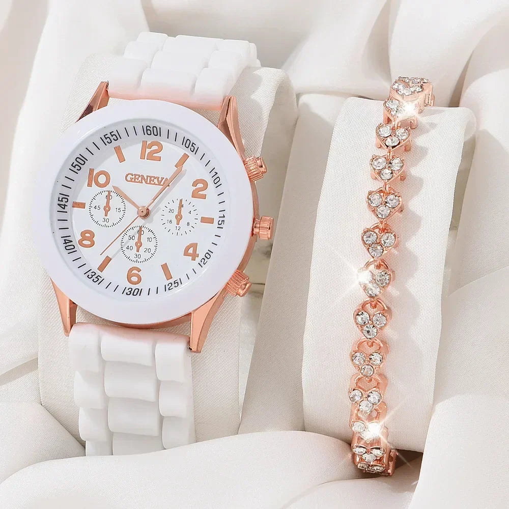 Womens Watch Jewelry Bracelet Ring Set (WT-SL) Apparel & Accessories > Jewelry > Jewelry Sets - Tophatter Daily Deals
