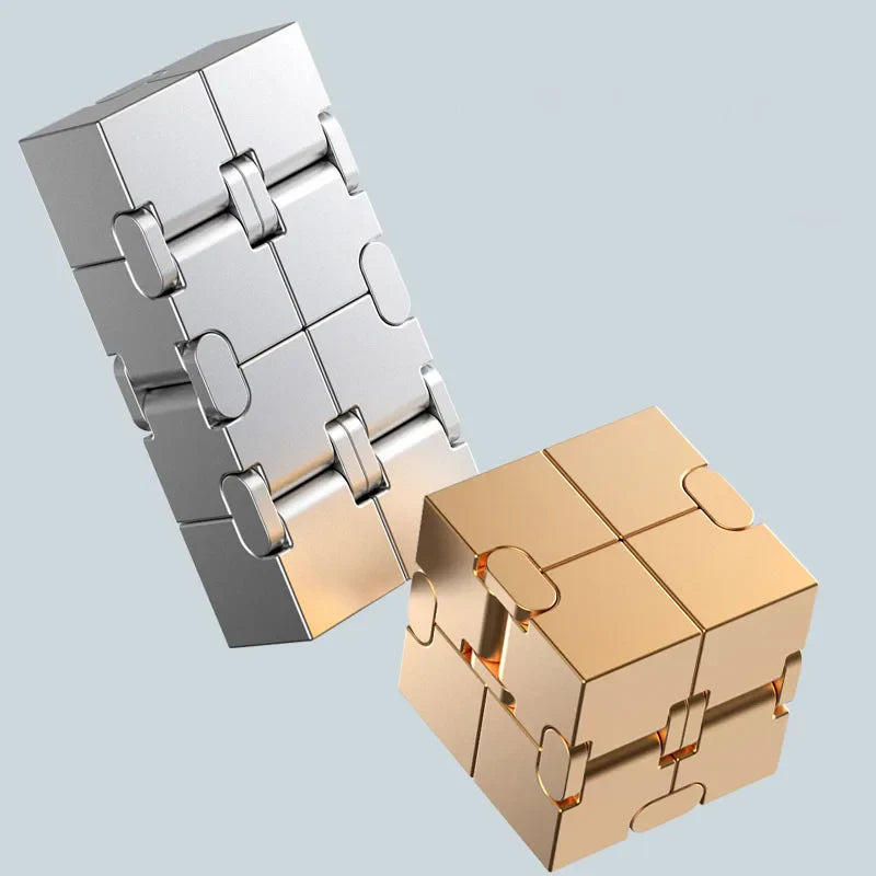 Metal Magic Cube Stress Relief Toy Portable Puzzle Focus - Tophatter Daily Deals