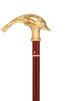 Custom RC Swords Brass Dolphin Handle Sword Cane – Mahogany Metal Shaft, 29" Blade Sword Canes - Tophatter Daily Deals