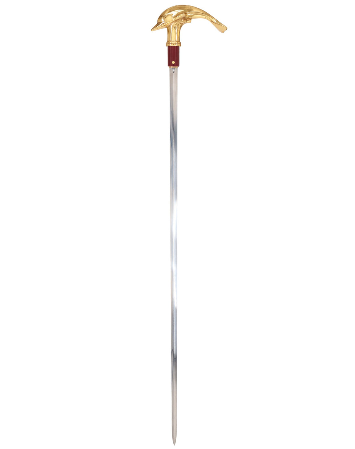 Custom RC Swords Brass Dolphin Handle Sword Cane – Mahogany Metal Shaft, 29" Blade Sword Canes - Tophatter Daily Deals