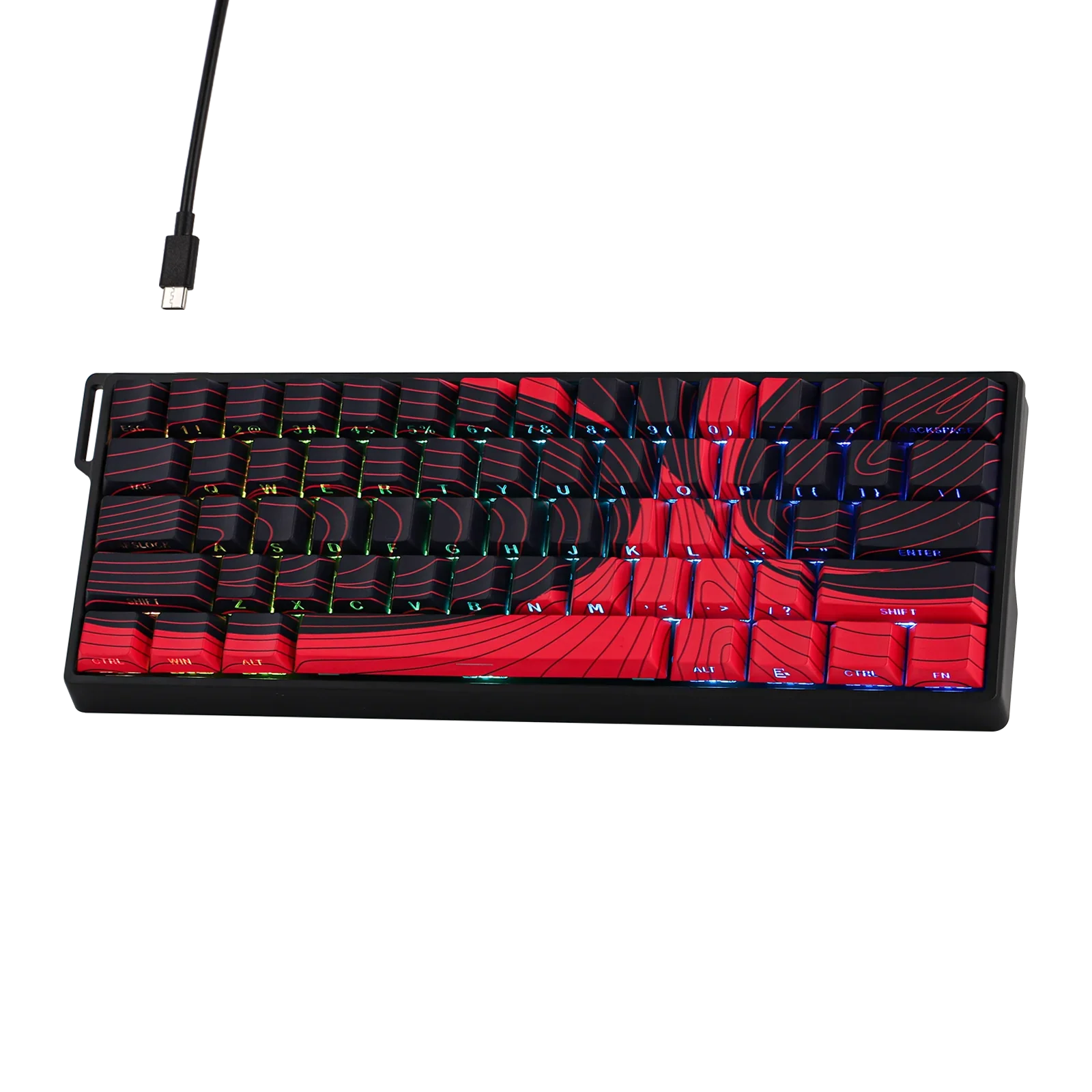 Mechanical 60 Percent Hot Swap Keyboard Aluminum RGB Hall - Tophatter Daily Deals