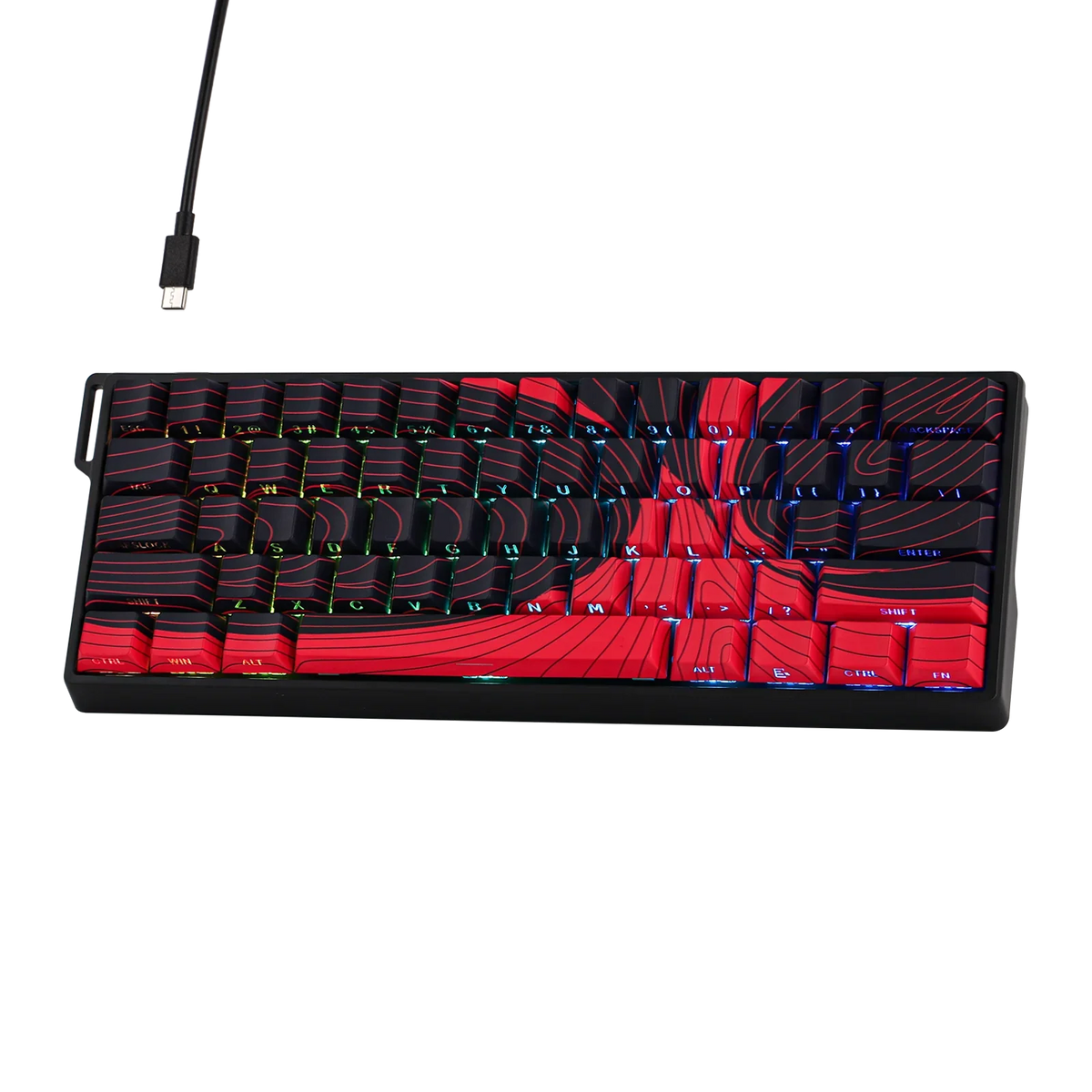 Mechanical 60 Percent Hot Swap Keyboard Aluminum RGB Hall - Tophatter Daily Deals