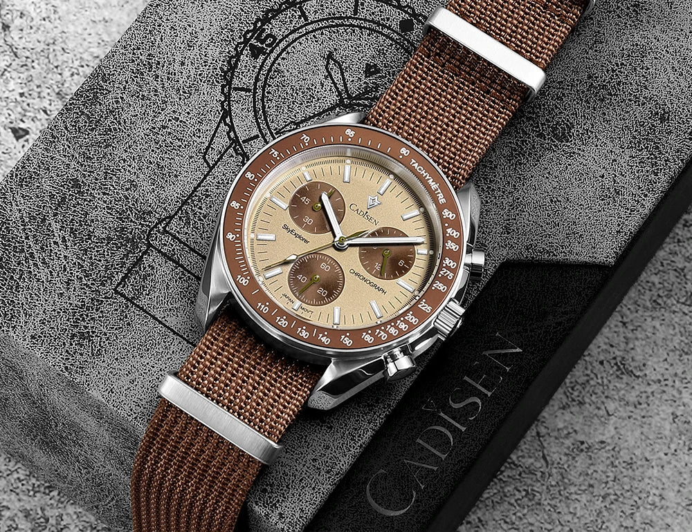 Quartz Chronograph Canvas Watch With Sapphire Crystal - Tophatter Daily Deals