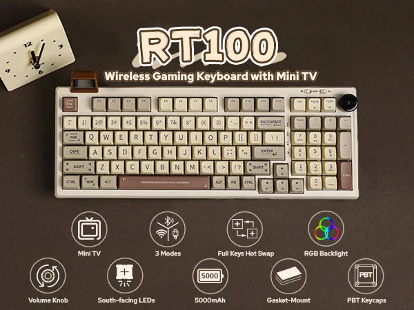 Mechanical Keyboard 97Key 95 Percent Gasket Mini Display - Tophatter Daily Deals