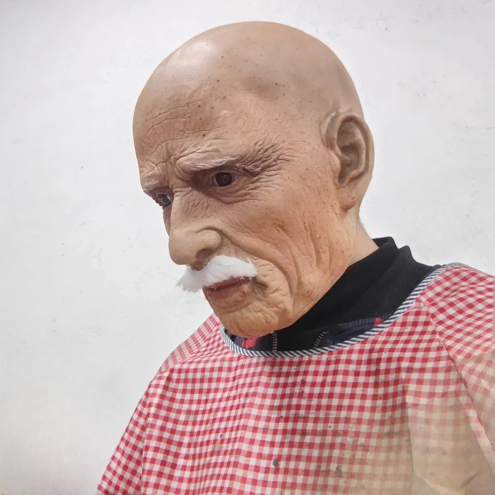 Old Man Mask Realistic Latex Full Head Halloween 2025 - Tophatter Daily Deals