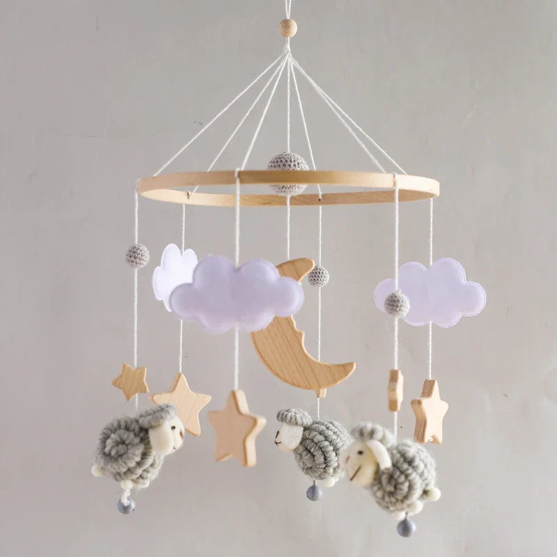 Wooden Felt Animal Crib Mobile With Soothing Calming Music - Tophatter Daily Deals