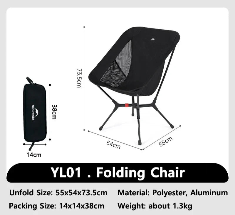 Portable Folding Camping Chair Black Camp Furniture - Tophatter Daily Deals