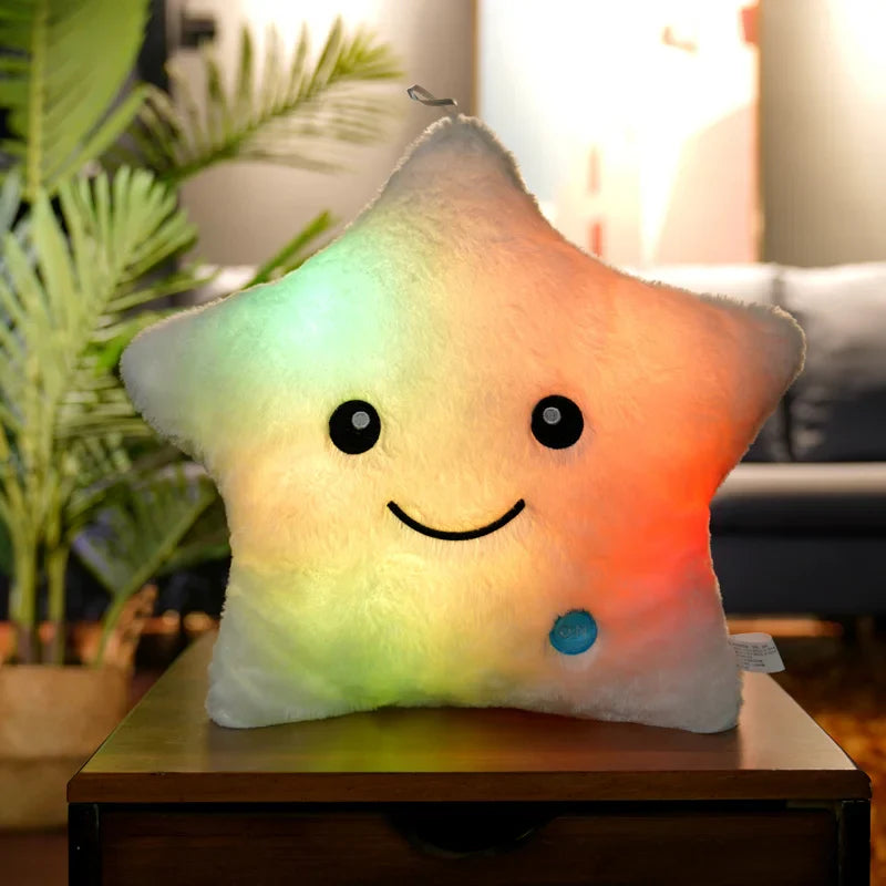 Luminous Star Plush Glowing LED Stars Cushion White Outer Space - Tophatter Daily Deals