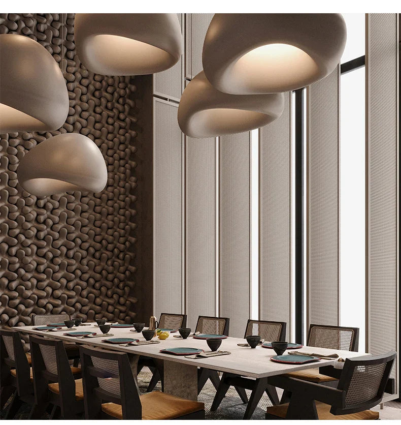 Japandi Pendant Ceiling Lamps Nordic Wabi Sabi LED Dining Room - Tophatter Daily Deals