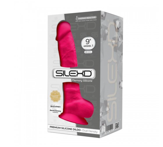 Silexd 9 Inch Model 1 Pink Premium Silicone Dildo Dual Density with Suction Cup > Dildos > Large Dildos - Tophatter Daily Deals