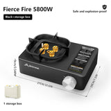 5800W Camping Gas Stove Overvoltage Protection Black Camp Cooking - Tophatter Daily Deals