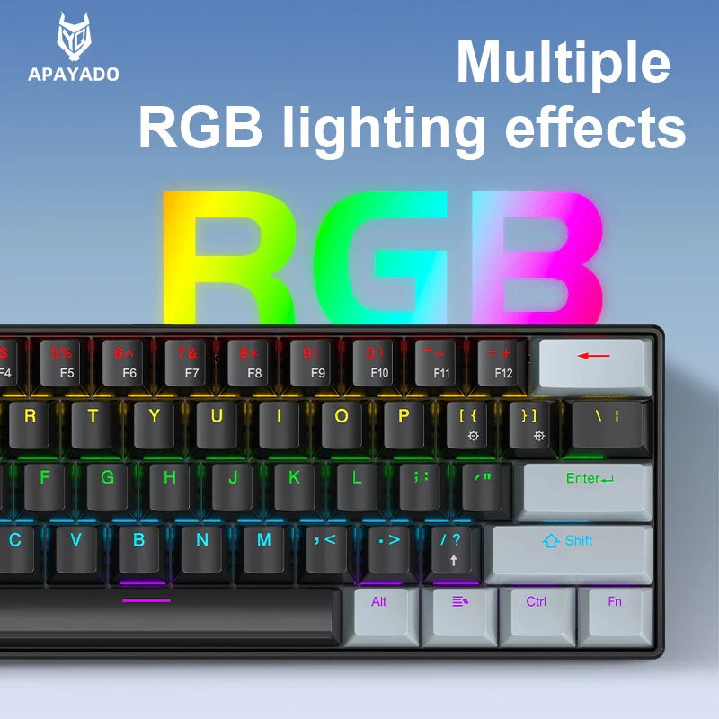 60 Percent Mechanical Mini Keyboard Wired RGB Portable - Tophatter Daily Deals
