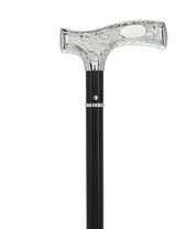 Custom RC Swords Engravable Chrome Fritz Sword Cane – Black Metal Shaft, 29" Blade Sword Canes - Tophatter Daily Deals