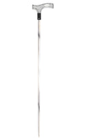Custom RC Swords Engravable Chrome Fritz Sword Cane – Black Metal Shaft, 29" Blade Sword Canes - Tophatter Daily Deals