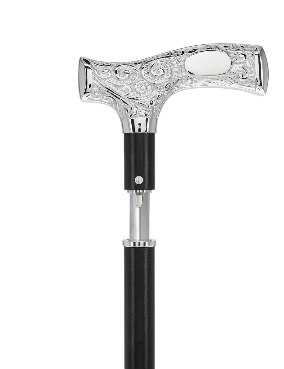 Custom RC Swords Engravable Chrome Fritz Sword Cane – Black Metal Shaft, 29" Blade Sword Canes - Tophatter Daily Deals