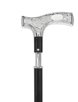 Custom RC Swords Engravable Chrome Fritz Sword Cane – Black Metal Shaft, 29" Blade Sword Canes - Tophatter Daily Deals