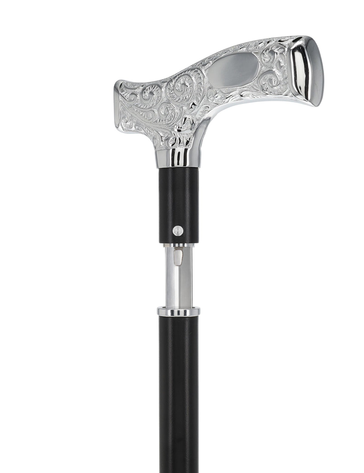 Custom RC Swords Engravable Chrome Fritz Sword Cane – Black Metal Shaft, 29" Blade Sword Canes - Tophatter Daily Deals