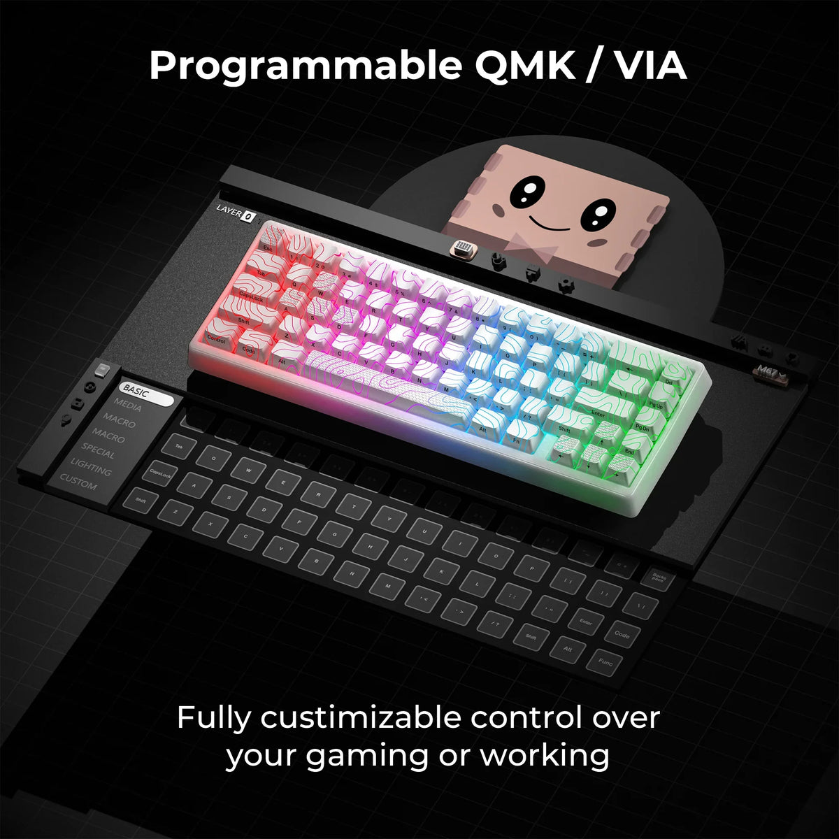 Mechanical Keyboard M67 67 Key Gasket Hot Swappable RGB - Tophatter Daily Deals