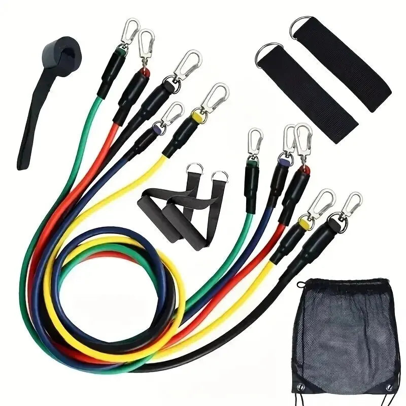 Resistance Bands Set 11Pc Portable Full Body Kit Workout - Tophatter Daily Deals