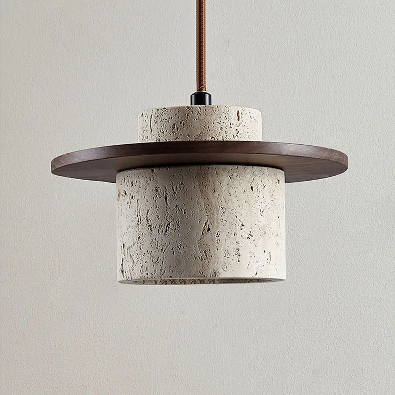 Japandi Wabi Sabi Stone Pendant Light Rustic Bedroom Cafe Lamp - Tophatter Daily Deals