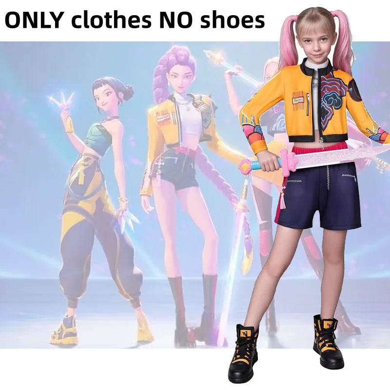Lightweight Girls Kpop Costume - Jacket Skirt, Cotton SET G - Tophatter Daily Deals