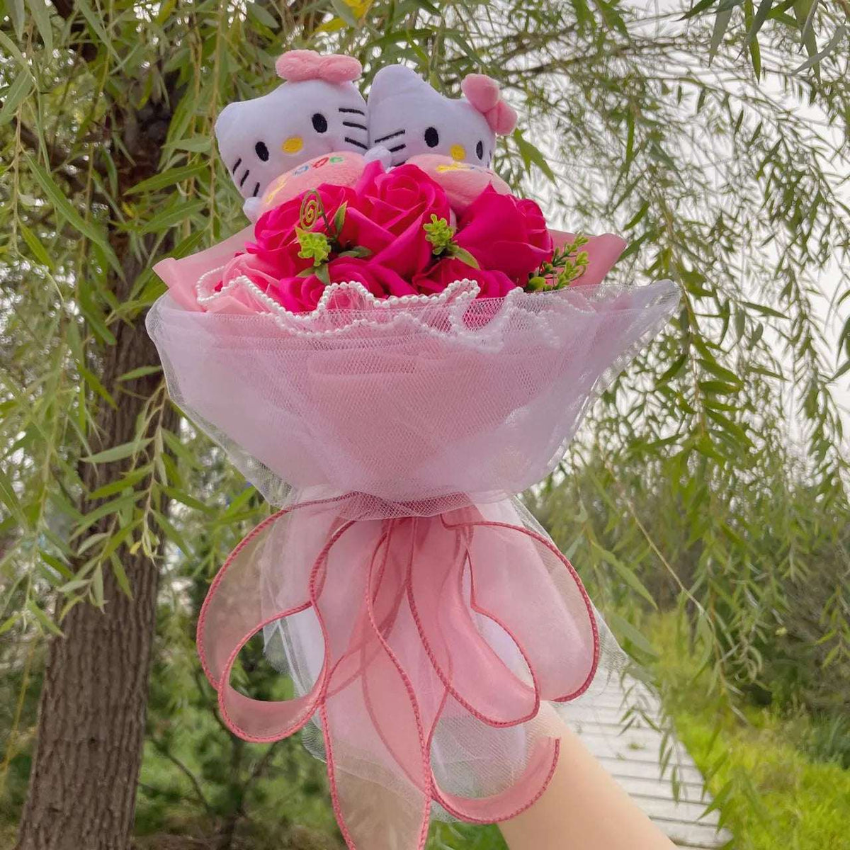 Sanrio Kawaii Hello Kitty Plush Flowers Bouquet Flowers - Tophatter Daily Deals