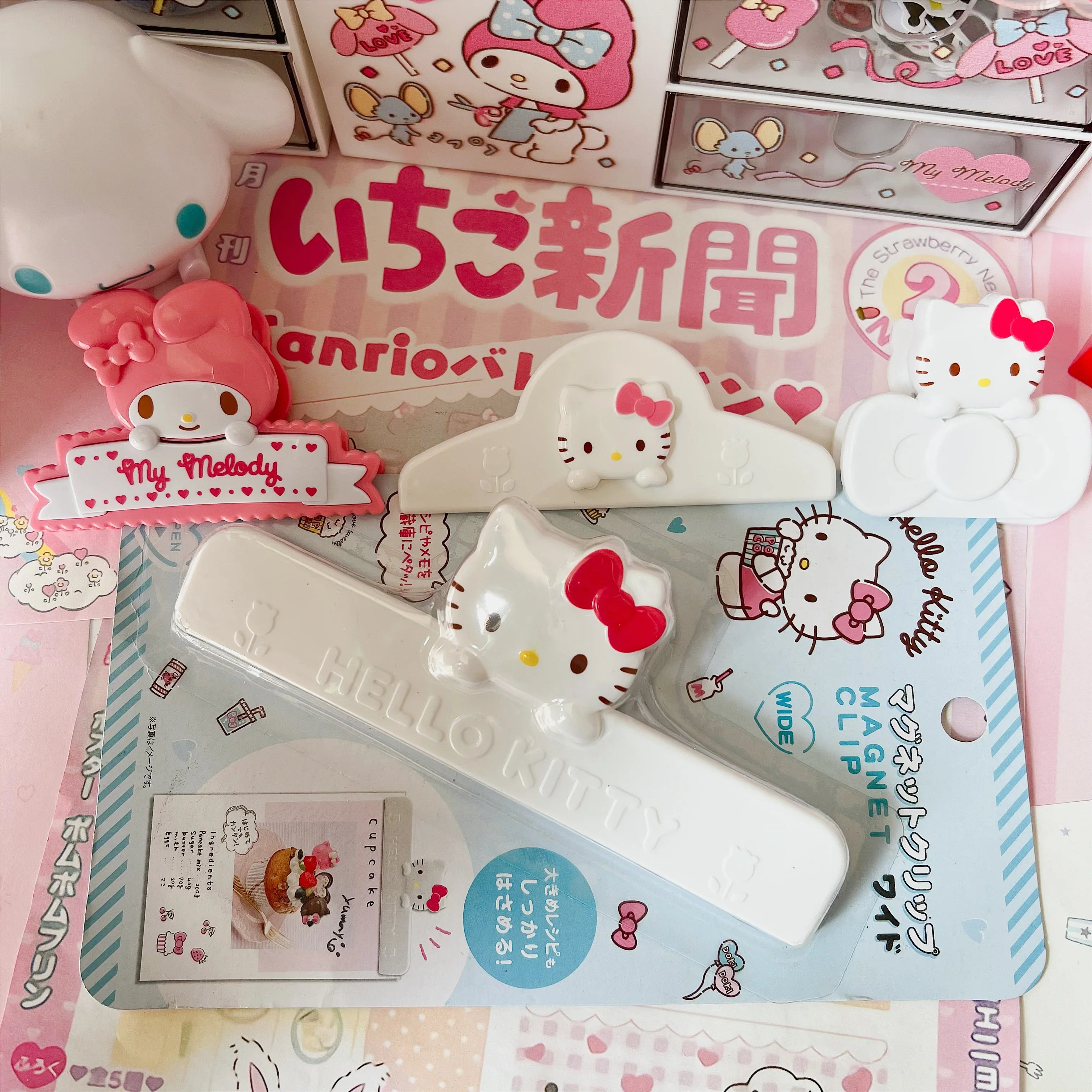 My Melody Magnetic Clip Refrigerator Magnet Pink Animals - Tophatter Daily Deals